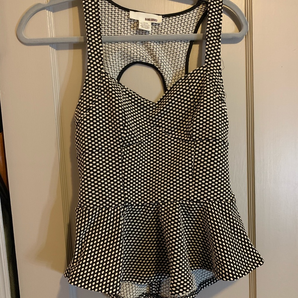 Peplum polka dot top